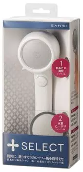 Душевая головка SANEI Plus Select Plenty of Water с ручным управлением, белая PS3030-80XA-MW2