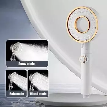 Душевая головка высокого давления с 3 режимами, регулируемая, экономящая воду, остановка одним нажатием, распыление воды, большой расход, смеситель для душа, аксессуары для ванной комнаты