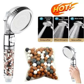Душевая головка высокого давления с фильтром, водосберегающая, увеличивающая давление, душевая головка, аксессуары для ванной комнаты, анионофильтр для душа