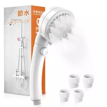 Душевая кабина, экономящая воду, микронано, с высоким уровнем водяного тумана, красивая, сильная струя воды, ручной душ, увеличенное количество воды для низкого давления воды, 3 уровня