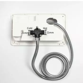 Душевая кабина для автофургона с замком, регулируемая наружная душевая кабина с одной ручкой для лодки, морского кемпера, каравана, аксессуаров чёрный