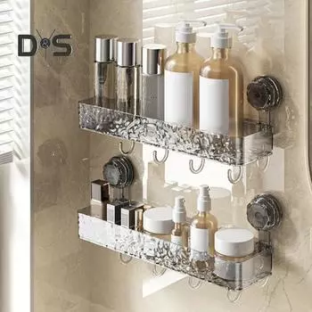 Душевая кабина Полка для хранения присосок Большая вместимость Прочная несущая способность Простота установки Регулируемый нижний слив Прозрачная угловая полка чистый