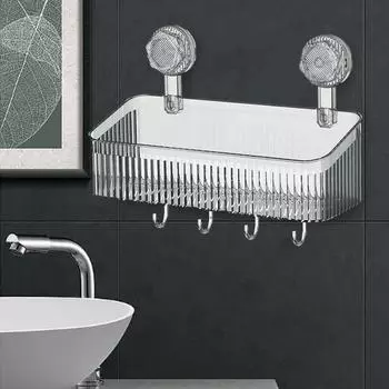 Душевая кабина с высокой мощностью всасывания, корзина для душа на присосках, простая настенная полка для душа, практичный органайзер для душа серый