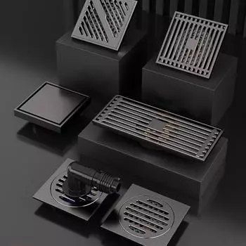 Душевая кабина, сливное отверстие из толстой латуни, квадратное, против запаха, туалетный фильтр для волос, медная панель, кухонные принадлежности для прачечной и ванной комнаты