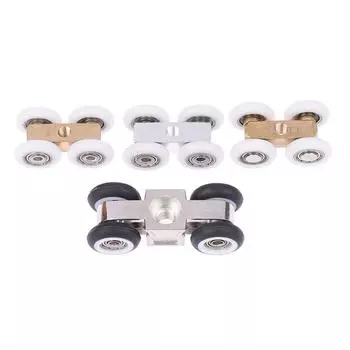 Душевая комната медный четырехколесный подвесной роликовый шкив для стеклянной раздвижной двери ванной комнаты водонепроницаемый подшипниковый кран для двери туалета A