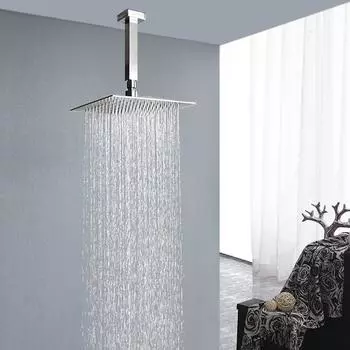 Душевая лейка Rainfall из матовой нержавеющей стали для ванной комнаты, настенное крепление, 8/10/12 дюймов, круглая или квадратная верхняя часть душевой лейки