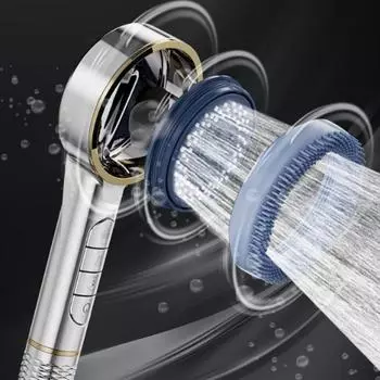 Душевая лейка с фильтром на 4 режима Ручная массажная душевая лейка С функцией остановки воды одним нажатием Усилитель для душа Аксессуары для ванной комнаты
