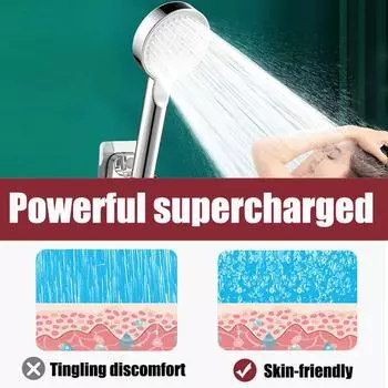 Душевая лейка с функцией экономии воды, 6 режимов, турбо-душ с высоким давлением, регулируемая кнопка остановки, гидромассаж, эко-душ, аксессуары для ванной комнаты