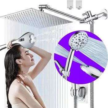 Душевая лейка с распылителем для ванной комнаты, регулируемая, 7 режимов, водосберегающая ручная СПА-головка, аксессуары для ванной комнаты белый