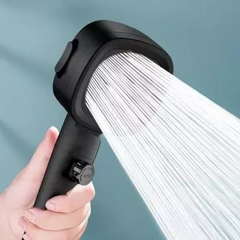 Душевая лейка высокого давления, экономящая воду, 3 режима, регулируемая лейка для душа, кнопка остановки, гидромассажный распылитель, аксессуары для ванной комнаты серебряный