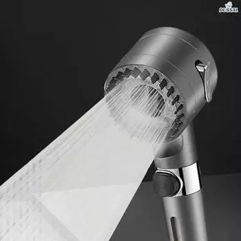 Душевая насадка Многофункциональная, высокое давление, 8 режимов струи. Ручная насадка для душа с переключателями ВКЛ/ВЫКЛ. Ручной спринклер. Экономия воды. Простота установки. One Size