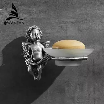 Душевая настенная серебряная мыльница держатель настенный ангел стиль мыльница для ванной плитка классический мыльница MB-0785B бронзовый