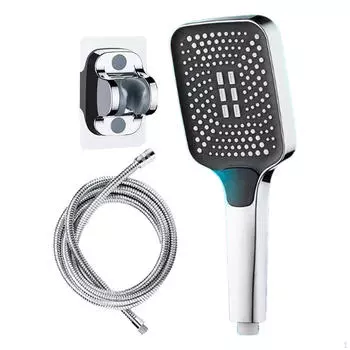 Душевая система для ванной с ручным душем, в комплекте шланг 2 м и кронштейн для крепления серебряный