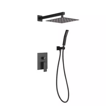 Душевая система термостатическая Deluxe Gun Grey с настенным креплением, 4 функции, холодная и горячая вода, двойной контроль, водопад, латунный кран для ванной комнаты серебряный