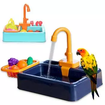 Душевая ванна для птиц, автоматическая ванна с краном, многофункциональная душевая для попугаев, кормушка для попугаев и канареек для мелких и средних птиц
