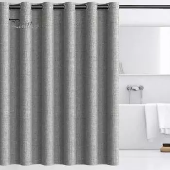 Душевая занавеска для штанги Проходной толстый материал Водонепроницаемый без проколов Простая установка Уход Отель Кемпинг Ванная комната Автофургоны Душевая занавеска 180x180cm серый