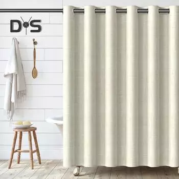 Душевая занавеска для штанги Проходной толстый материал Водонепроницаемый без проколов Простая установка Уход Отель Кемпинг Ванная комната Автофургоны Душевая занавеска 180x180cm серый