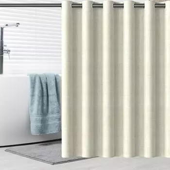 Душевая занавеска штанга проходной толстый материал водонепроницаемый без проколов простая установка уход отель 180x180cm серый