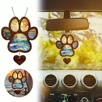 Душевный ловец солнца в память о собаке - красиво изготовленное подвесное украшение для окон/машины. Подарок, увековечьте память о своем любимом питомце, идеально подходит для владельцев домашних животных.