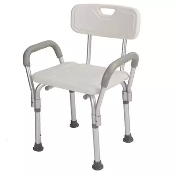 Душевое кресло из нержавеющей стали, безопасное, регулируемое по высоте, выдерживающее нагрузку 150 кг, сиденье для ванной комнаты с подлокотниками