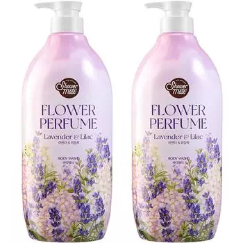 Душевой гель для душа Shower Mate Purple Flower с ароматом лаванды и сирени, 900 г, 2 шт.