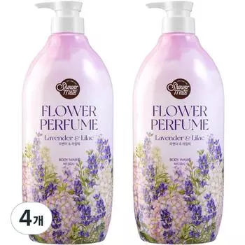 Душевой гель для душа Shower Mate Purple Flower с ароматом лаванды и сирени, 900 г, 4 шт.