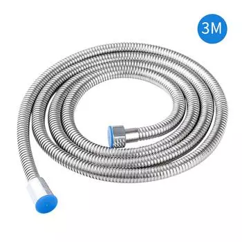 Душевой шланг из нержавеющей стали, гибкая замена душевого шланга длиной 3 м с разъемом 1/2 дюйма 3m серебряный