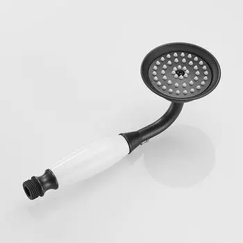 Душевые лейки, черная ручная душевая лейка для ванной комнаты с роскошной керамической ванной, круглый смеситель для душа с эффектом дождя HJ0527K
