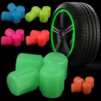 Dust Cove Автозапчасти Шток Воздушный клапан Колпачки Светящийся клапан Колпачки штока вентиля шины Крышка штока шины красный