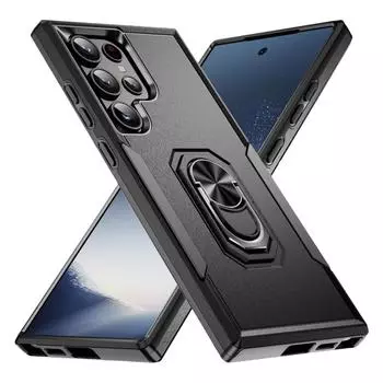 Dust-resistant Fashion Stand Case for Samsung Galaxy S24 Ultra Plus FE Accessories for Galaxy S24 FE чёрный