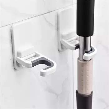 Dustpans Rack Garage Garden Backyard Office Bathroom Mop Holder Broom Hanging Shelf Self-adhesive Laundry Room
