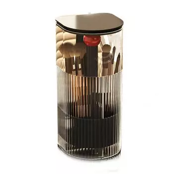 Dustproof Automatic Lifting Makeup Brush Holder with Lid Transparent Makeup Brush Storage Tube Large Capacity Multi-grid