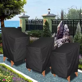 Чехол для стульев с защитой от пыли, водонепроницаемый, непромокаемый, защищает от солнечного света, чехол для складного стула, защитный чехол для садовой мебели, чехол для уличного стула S серый