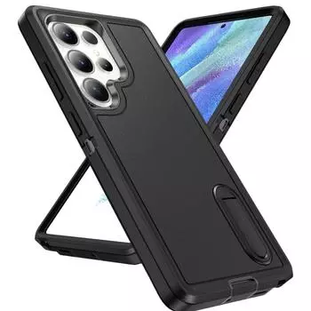 Dustproof Cover Heavy Duty Case for Samsung Galaxy S25 Ultra S23 FE S22 S24 Plus A56 5G A15 A16 A36 A54 A14 A53 Stand Cases for Galaxy S25 чёрный