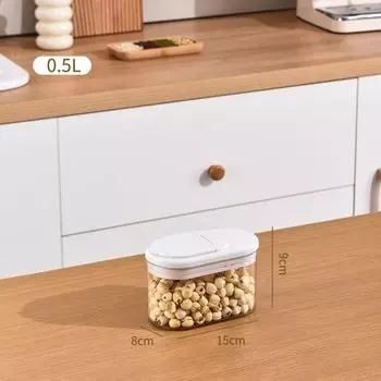 Dustproof Flip Sealed Jar Food Grade Cereal Container Kitchen Storage Organizer Kitchen Supplies 500ml