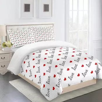 Duvet Cover 3D Bedding Set, Quilt Cover For Heart Cartoon Print Child Boys Teens, Microfiber Queen For Girls Kids Room W90xL190cm