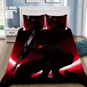 Duvet Cover Anime Berserk Pillowcase Bedding Set Adult Boy Girl Bedroom Decoration Boys Gift Single Double Large Size EU single(135x200cm)