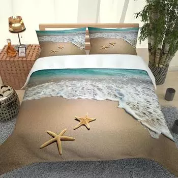 Duvet Cover Double 3D Animal Starfish Bedding Quilt Cover Gifts For Children Teenager Warm Summer Queen Size Set Comforter W90xL190cm