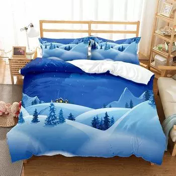 Duvet cover set Christmas bedding set Pillowcase 3pcs Digital Printing Comforter Set Christmas bedding supplies customizable EU single 135x200cm