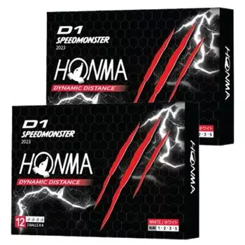 Дюжина HONMA D1 SPEEDMONSTER Speed Monster 2023 Модель BT2302 Белый 24 Мяч для гольфа Расстояние Honma Golf Главный офис Магазин Карта [2 комплекта] (Спимон)