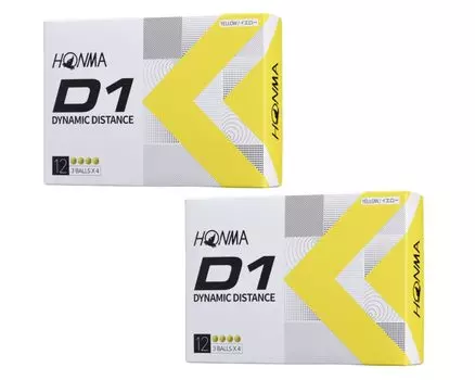 Дюжина мячей для гольфа Honma D1 BT2201 1 дюжина 12 мячей x 2 комплекта Honma Golf Honma HONMA BT2201 оригинальный [2 комплекта] D-1 (с полотенцем) (желтый) жёлтый
