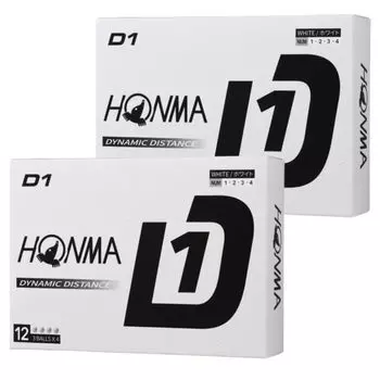 Дюжина мячей для гольфа Honma Golf D1, модель 2024 года BT2401, белые, в комплект входит карточка магазина официально лицензированных мячей [2 комплекта] (24 мяча) оригинал