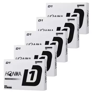 Дюжина мячей для гольфа Honma Golf D1, модель 2024 года BT2401, белые, в комплект входит карточка магазина официально лицензированных мячей [5 комплектов] (60 мячей) оригинал