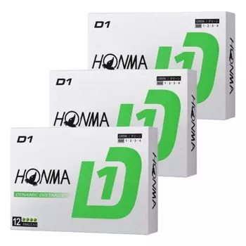 Дюжина мячей для гольфа Honma Golf D1 Ball 2024 года, модель BT2401, зеленый, в комплект входит карточка магазина официально лицензированных мячей [3 комплекта] (36 мячей) оригинал