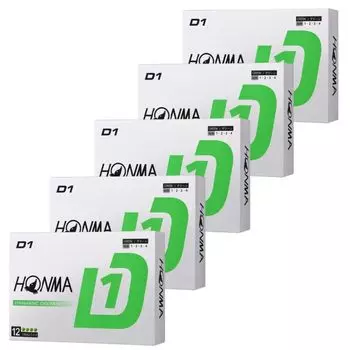 Дюжина мячей для гольфа Honma Golf D1, модель 2024 года BT2401, зеленые, в комплект входит карточка магазина официально лицензированных мячей [5 комплектов] (60 мячей) оригинал