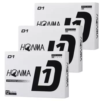 Дюжина мячей для гольфа Honma Golf D1, модель 2024 года BT2401, белые, в комплект входит карточка магазина официально лицензированных мячей [3 комплекта] (36 мячей) оригинал