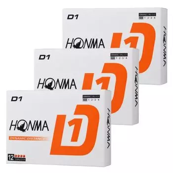 Дюжина мячей для гольфа Honma Golf D1, модель 2024 года BT2401, оранжевые, в комплект входит карточка магазина официально лицензированных мячей [3 комплекта] (36 мячей) оригинал оранжевый