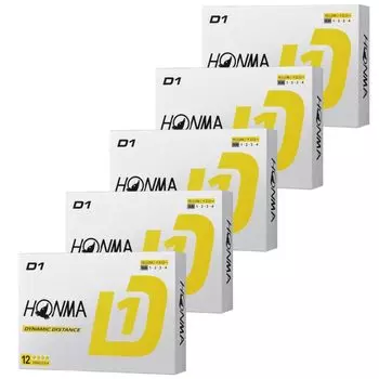 Дюжина мячей для гольфа Honma Golf D1, модель 2024 года BT2401, желтые, в комплект входит карточка магазина официально лицензированных мячей [5 комплектов] (60 мячей) оригинал жёлтый