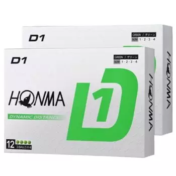 Дюжина мячей для гольфа Honma Golf D1 2024 года, модель BT2401, мячи для гольфа HONMA, 2 дюжины, 24 мяча [2 комплекта] (зеленый) зелёный