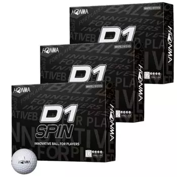 дюжина мячей Honma Golf HONMA D1SPIN 2023 модель BT2301 белые 3 дюжины 36 штук в комплекте карточка магазина [3 комплекта] Оригинал белый